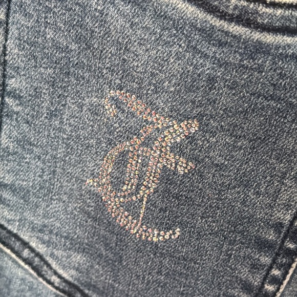 Juicy Couture NWT Sweetheart Neckline Dark Wash Denim Mini Short Dress - Picture 6 of 11